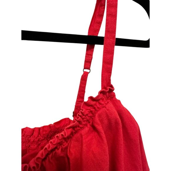 Abercrombie & Fitch Womens Pink Adjustable Strap Smocked Crop Top XXL - Picture 5 of 5